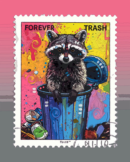 The Forever Trash Panda Stamp Mini Print (Ltd. Edition) (060526)