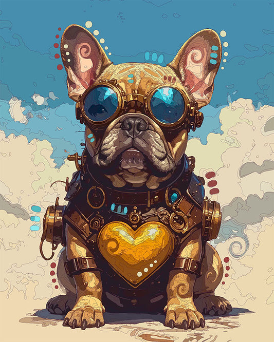 The Frenchie With The Big Steampunk Heart Mini Print (Ltd. Edition) (121725)