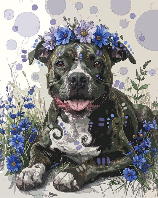The Friendly Flower Pittie Mini Print (Ltd. Edition) (120825)