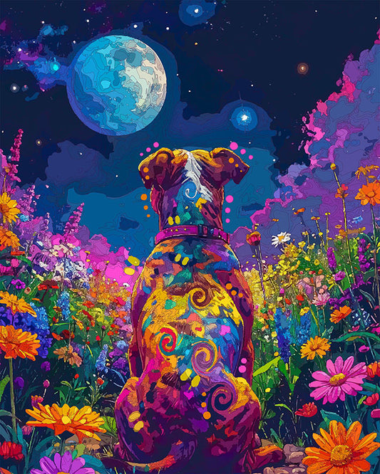 The Full Moon Garden Pittie Mini Print (Ltd. Edition) (040126)