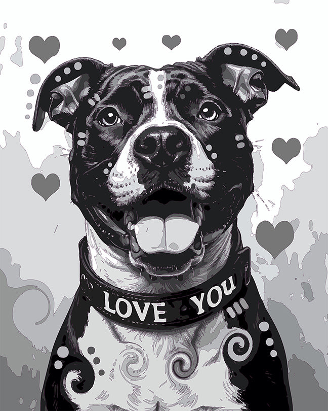 The Full Of Love BW Pittie Mini Print (Ltd. Edition) (063026)