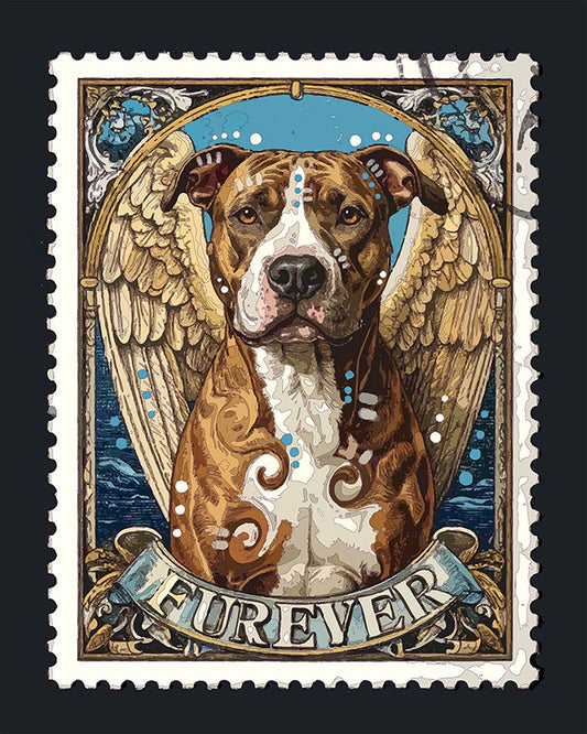The Furever Angel Pittie Stamp Mini Print (Ltd. Edition) (011226)