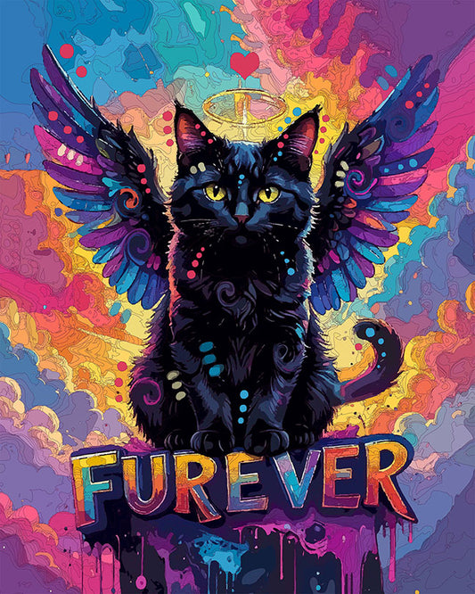 The Furever Black Cat Angel Mini Print (Ltd. Edition) (020526)