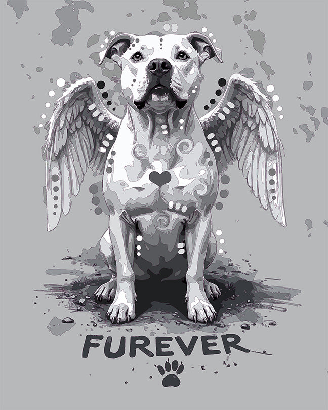 The Furever Paw Print Heart Pittie Mini Print (Ltd. Edition) (082126)