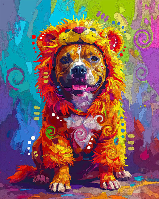 The Furry Lion Suit Pittie Mini Print (Ltd. Edition) (040626)