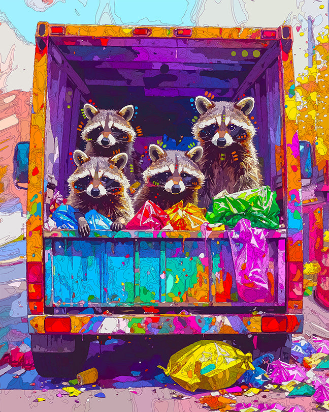 The Garbage Truck Hitchers Mini Print (Ltd. Edition) (091625)