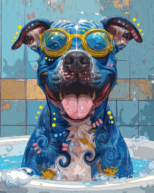 The Goggle Bathtime Pittie Mini Print (Ltd. Edition) (020926)