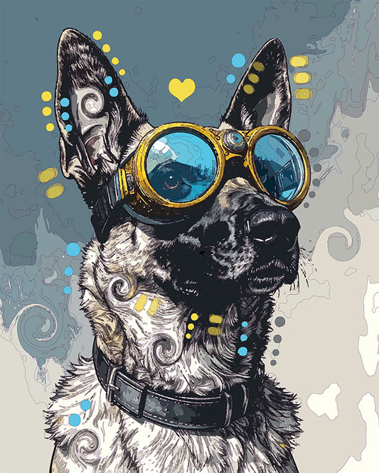 The Gold Goggle Malinois Mini Print (Ltd. Edition) (010826)