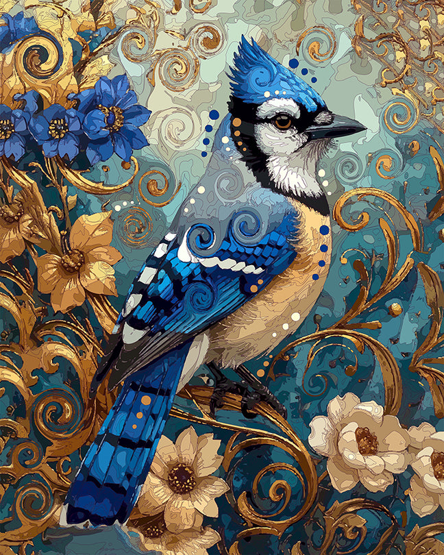 The Gold Leaf Blue Jay Mini Print (Ltd. Edition) (121025)