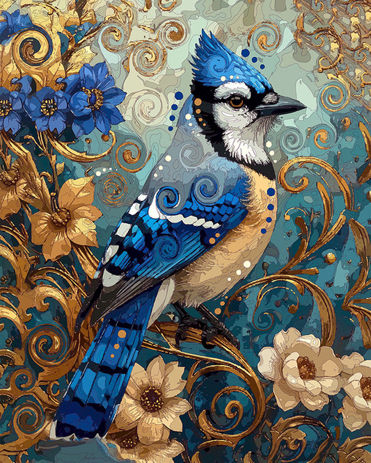 The Gold Leaf Blue Jay Mini Print (Ltd. Edition) (121025)