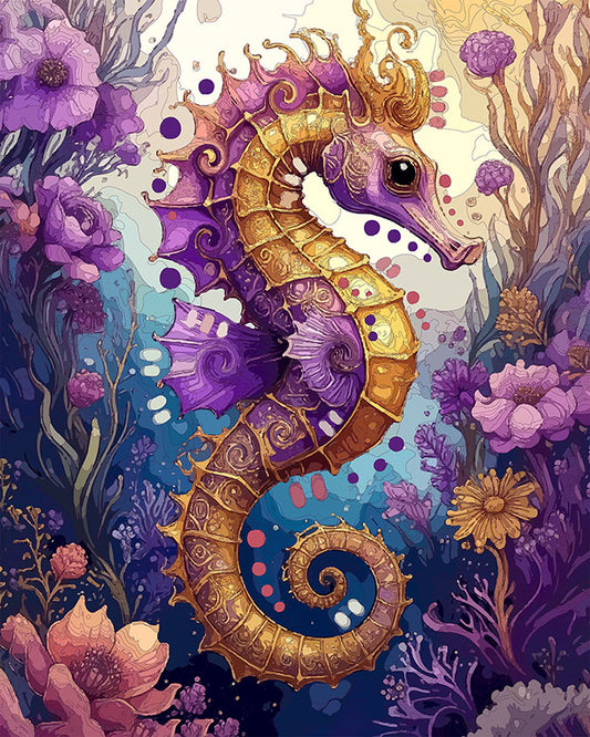 The Golden Spirit Seahorse Mini Print (Ltd. Edition) (021026)