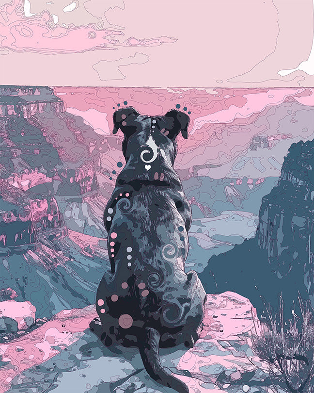 The Grand Canyon View Pittie Mini Print (Ltd. Edition) (071726)