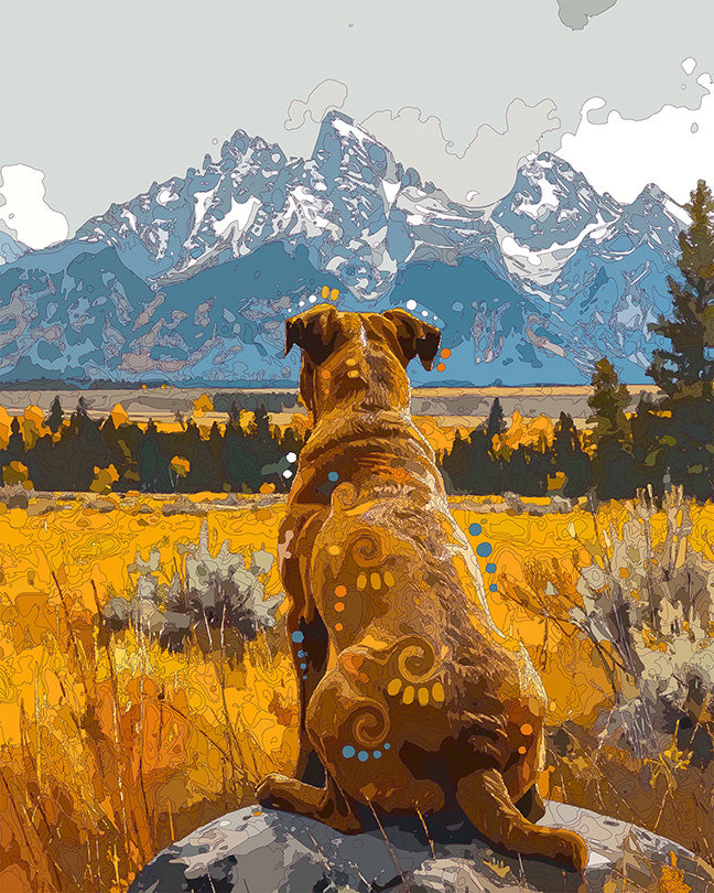 The Grand Teton View Pittie Mini Print (Ltd. Edition) (073026)