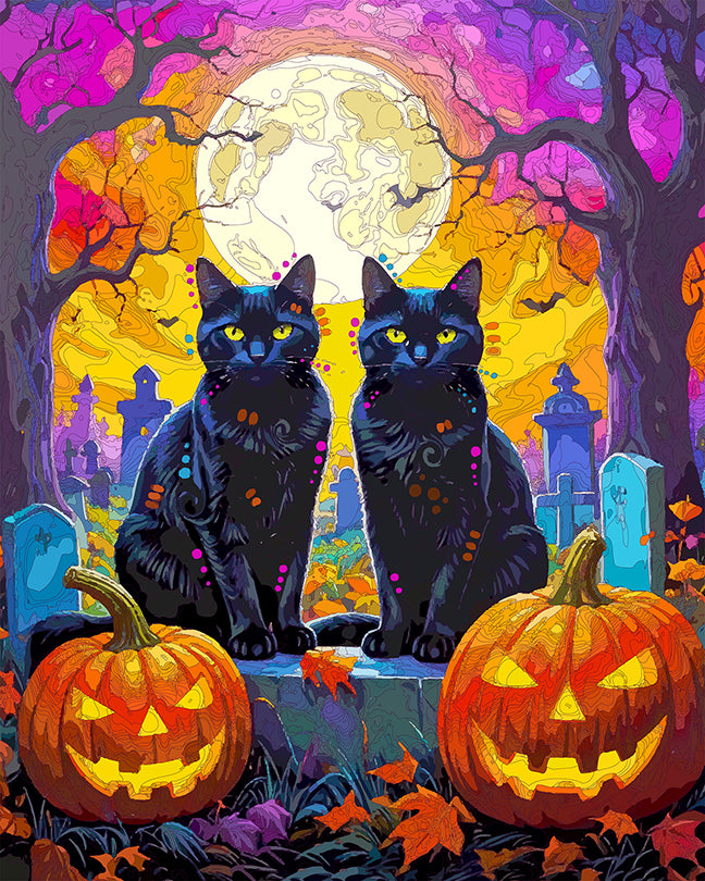 The Graveyard Shift Cats Mini Print (Ltd. Edition) (092925)