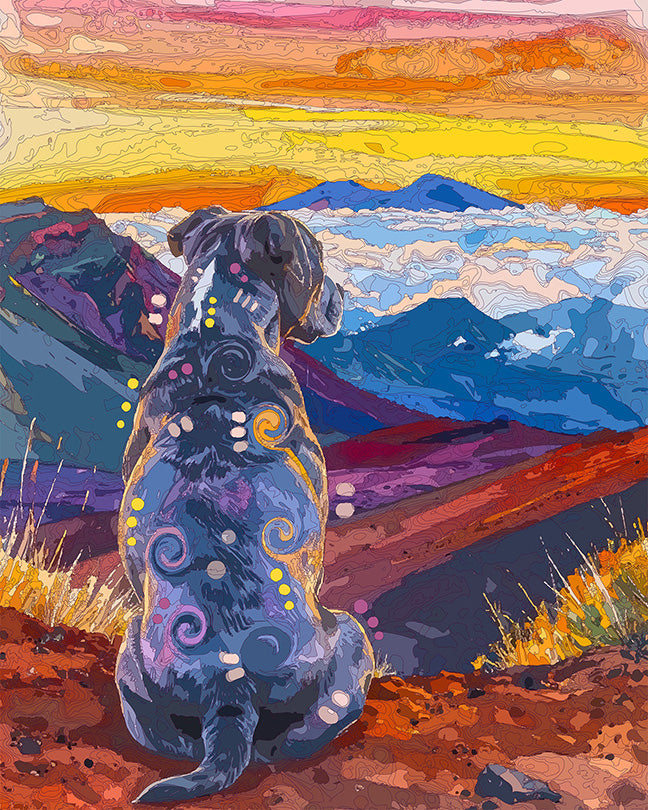The Haleakala View Pittie Mini Print (Ltd. Edition) (081326)