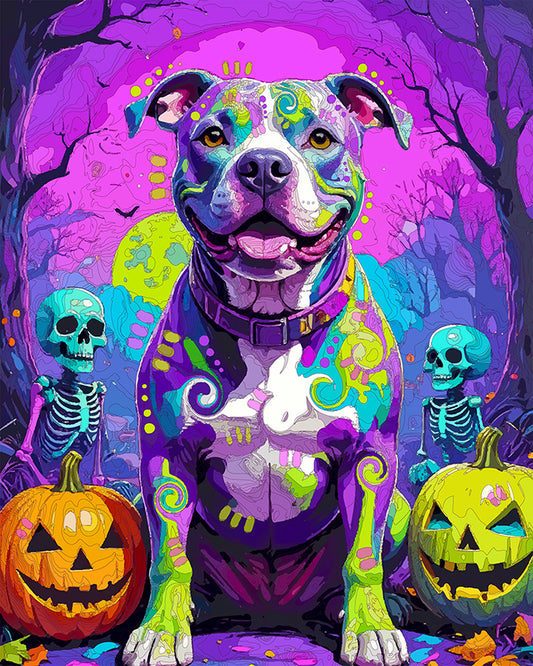 The Halloween Awaits Pittie Mini Print (Ltd. Edition) (091925)