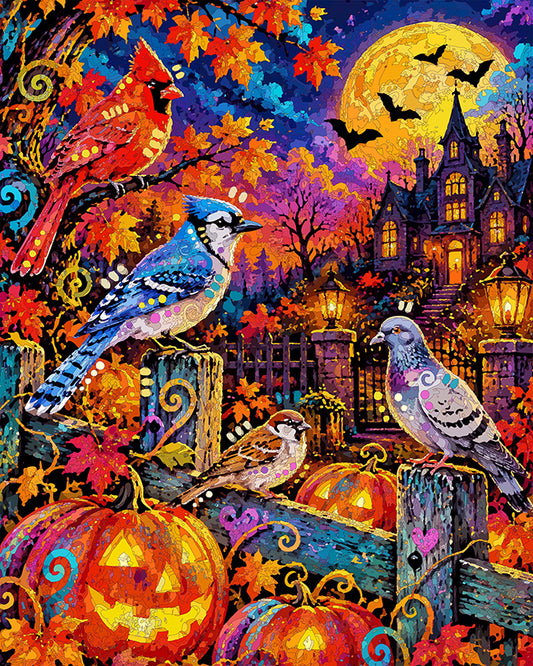 The Halloween Bird Meetup Mini Print (Ltd. Edition) (101226)