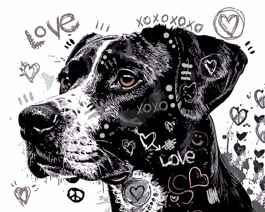 The Hand Sketched Love Pup Mini Print (Ltd. Edition) (090925)
