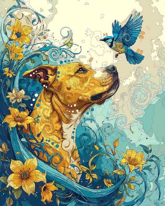 The Happiness Bluejay Pittie Mini Print (Ltd. Edition) (020326)