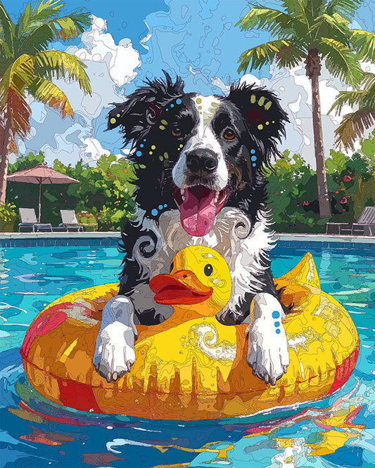 The Happy Duck Float Collie Mini Print (Ltd. Edition) (012726)