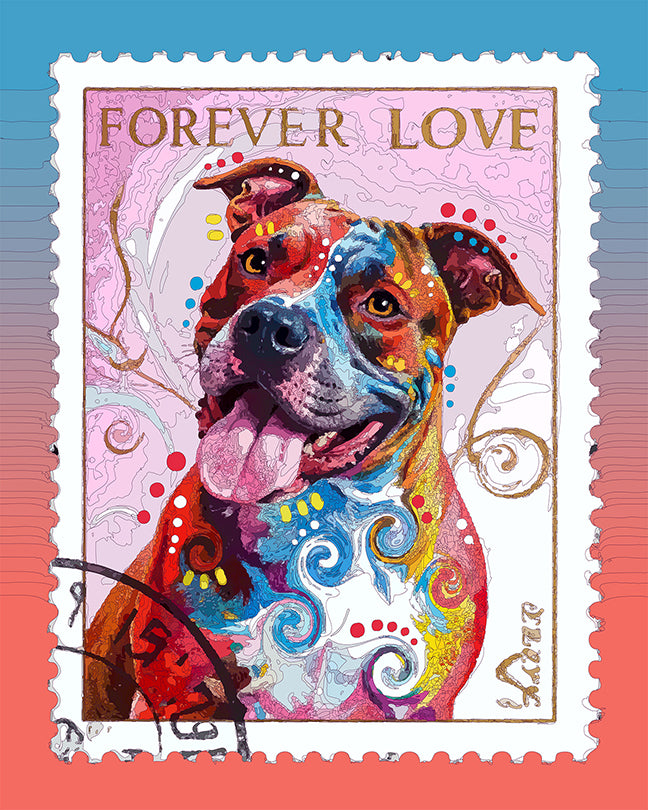The Happy Forever Love Pittie Stamp Mini Print (Ltd. Edition) (050826)