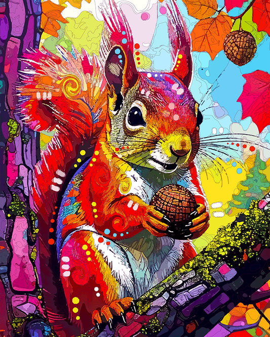 The Happy Harvest Squirrel Mini Print (Ltd. Edition) (071825)