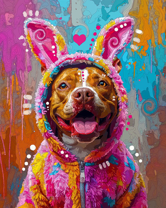 The Happy Hopalong Pittie Mini Print (Ltd. Edition) (040226)