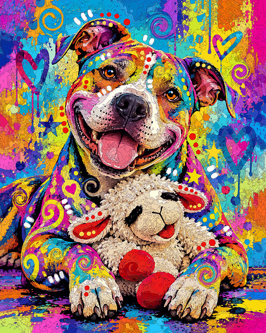 The Happy Lamb Chop Pittie Mini Print (Ltd. Edition) (100226)