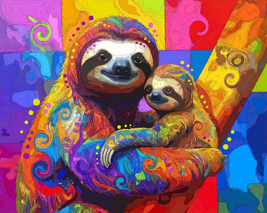 The Happy Land Sloth Family Mini Print (Ltd. Edition) (032726)