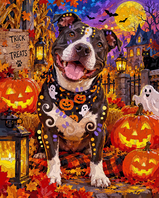 The Happy Trick Or Treats Pittie Mini Print (Ltd. Edition) (093026)