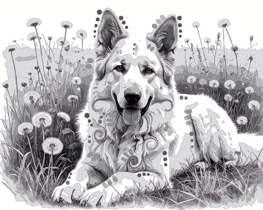 The Happy White Dandelion Shep Mini Print (Ltd. Edition) (021326)
