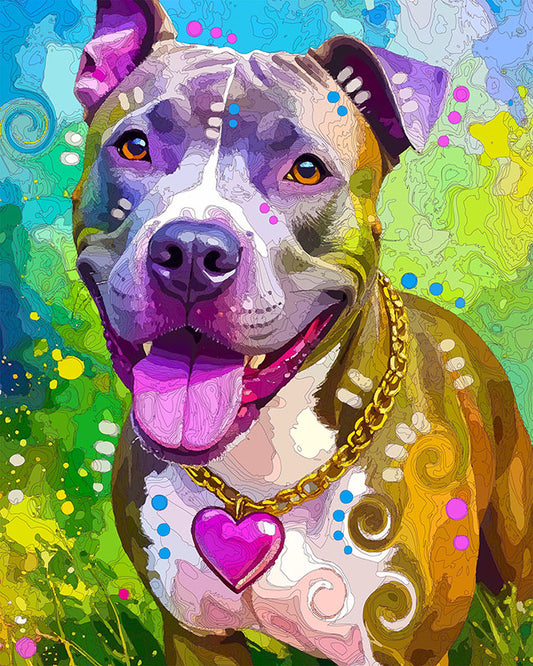 The Heart Chain Pittie Mini Print (Ltd. Edition) (032526)