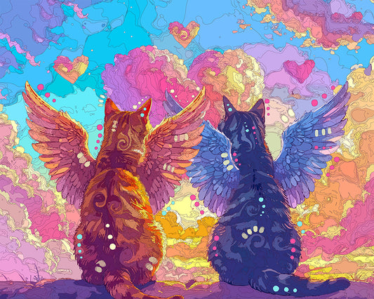 The Heart Cloud Angel Cats Mini Print (Ltd. Edition) (050126)