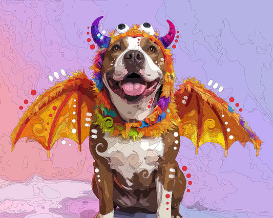 The Horned Monster Pittie Mini Print (Ltd. Edition) (041626)