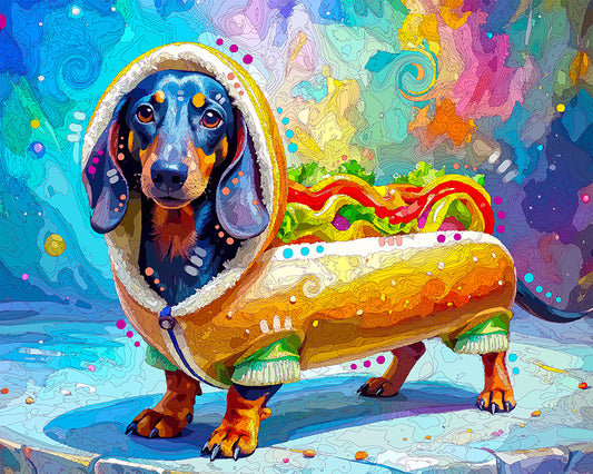 The Hot Dog Costume Doxie Mini Print (Ltd. Edition) (090225)