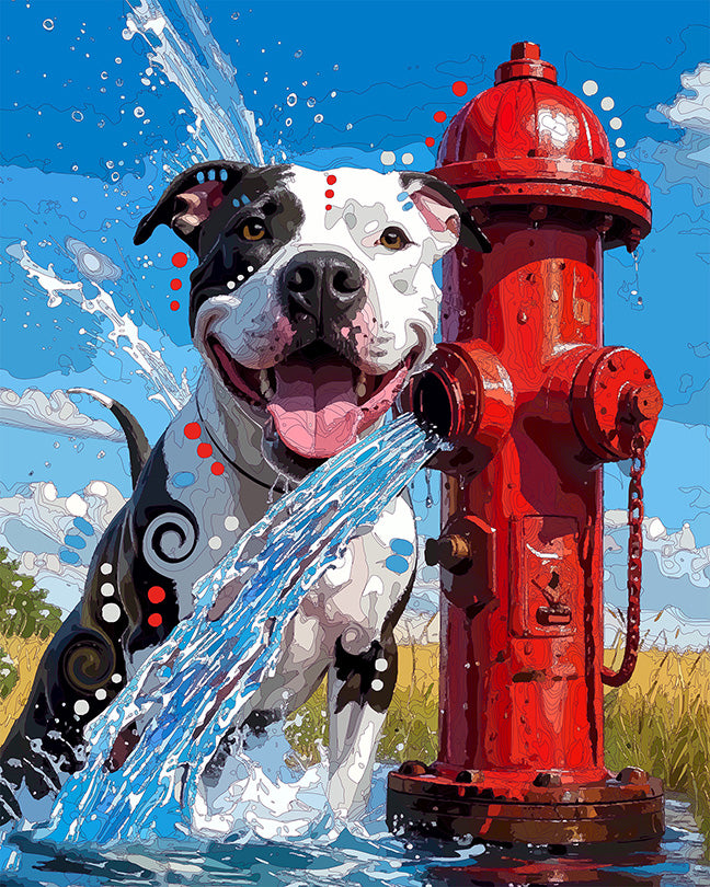 The Hot Summer Cool Down Pittie Mini Print (Ltd. Edition) (080526)
