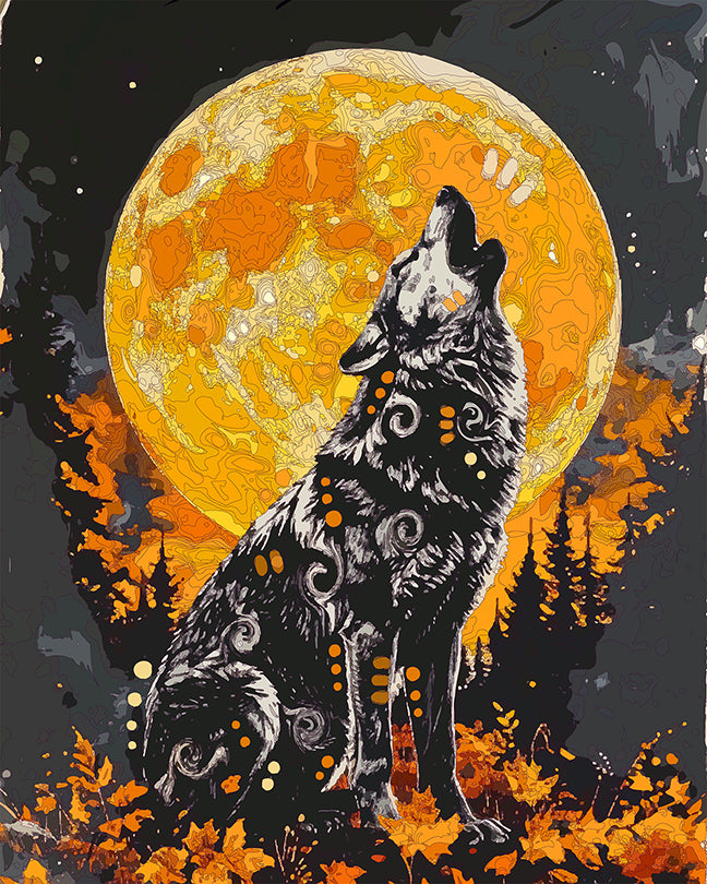 The Howlin October Moon Wolf Mini Print (Ltd. Edition) (100125)