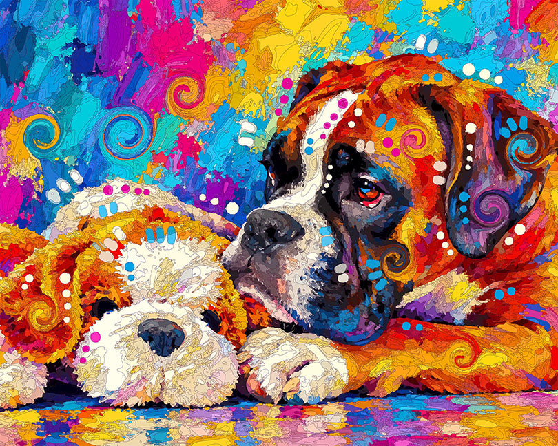 The Jealous Boxer Toy Mini Print (Ltd. Edition) (102926)