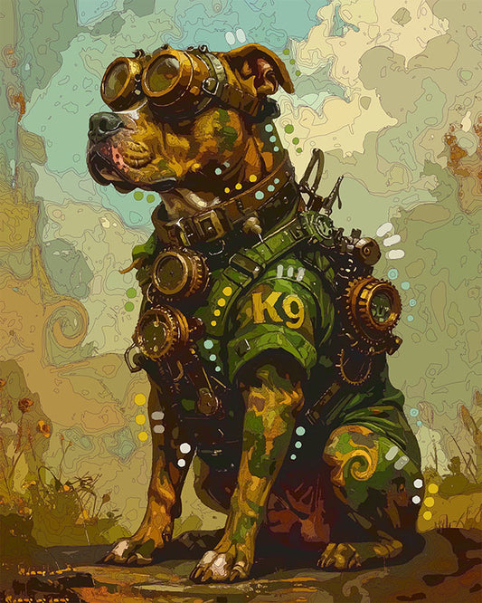 The K9 Commander Steampunk Pittie Mini Print (Ltd. Edition) (041626)