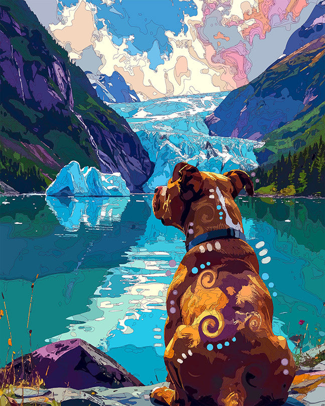 The Kenai Fjords View Pittie Mini Print (Ltd. Edition) (081026)