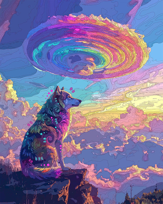The Lenticular Cloud Wolf Mini Print (Ltd. Edition) (012826)