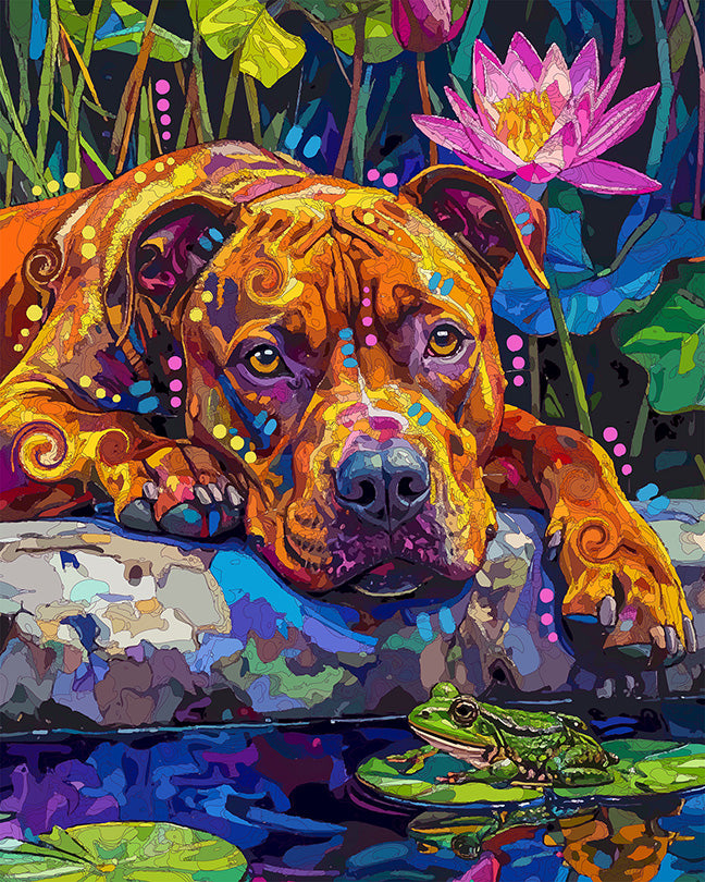 The Lily Pad Frog Pittie Mini Print (Ltd. Edition) (081826)