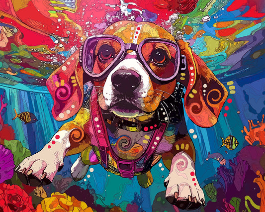 The Little Beagle Diver Mini Print (Ltd. Edition) (010626)