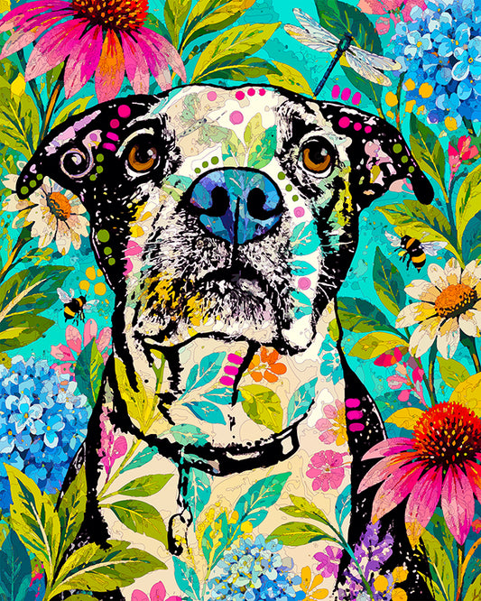 The Little Floral Wallpaper Pup Mini Print (Ltd. Edition) (101226)