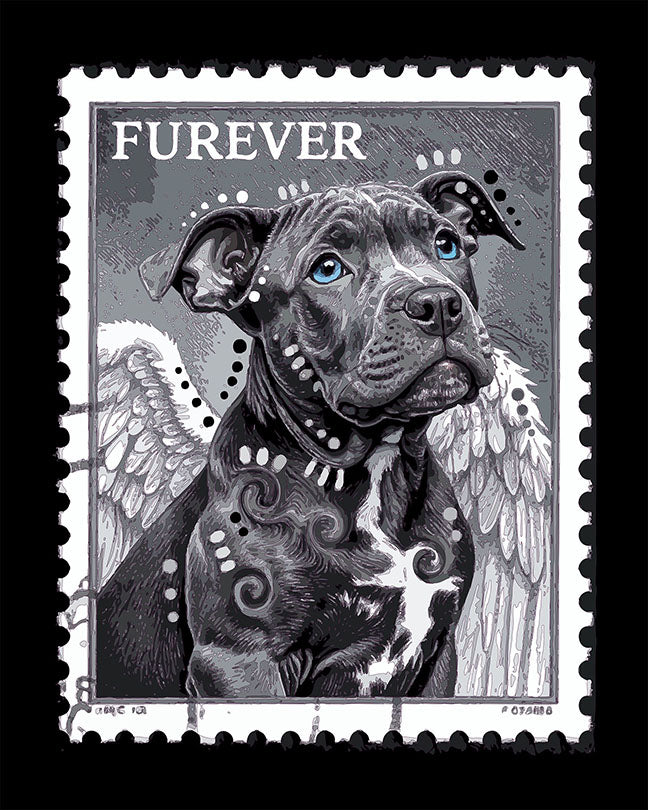 The Little Furever Pittie Stamp Mini Print (Ltd. Edition) (040726)