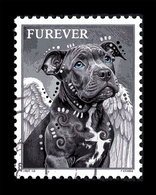 The Little Furever Pittie Stamp Mini Print (Ltd. Edition) (040726)