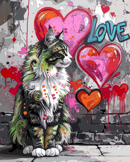The Long Hair Love Street Cat Mini Print (Ltd. Edition) (050126)