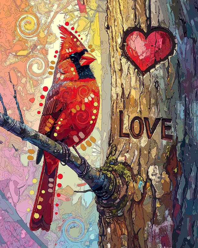 The Love Carve Cardinal Mini Print (Ltd. Edition) (081826)