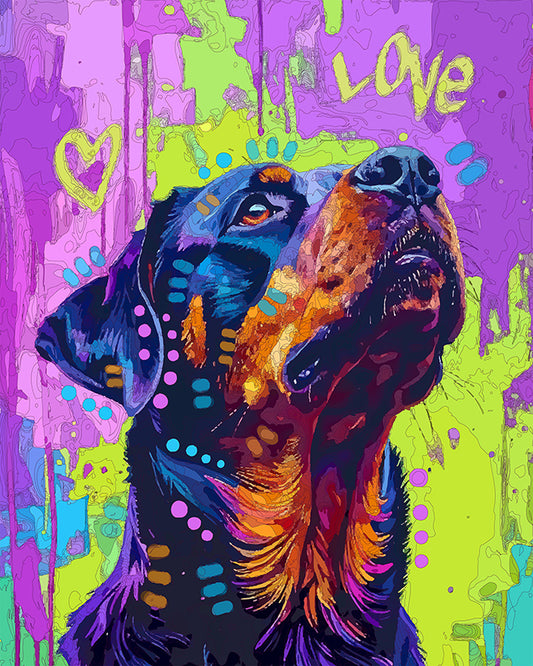 The Love Reaching Rottie Mini Print (Ltd. Edition) (091725)
