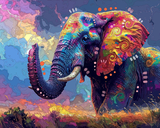 The Lucky Lightning Elephant Mini Print (Ltd. Edition) (012926)